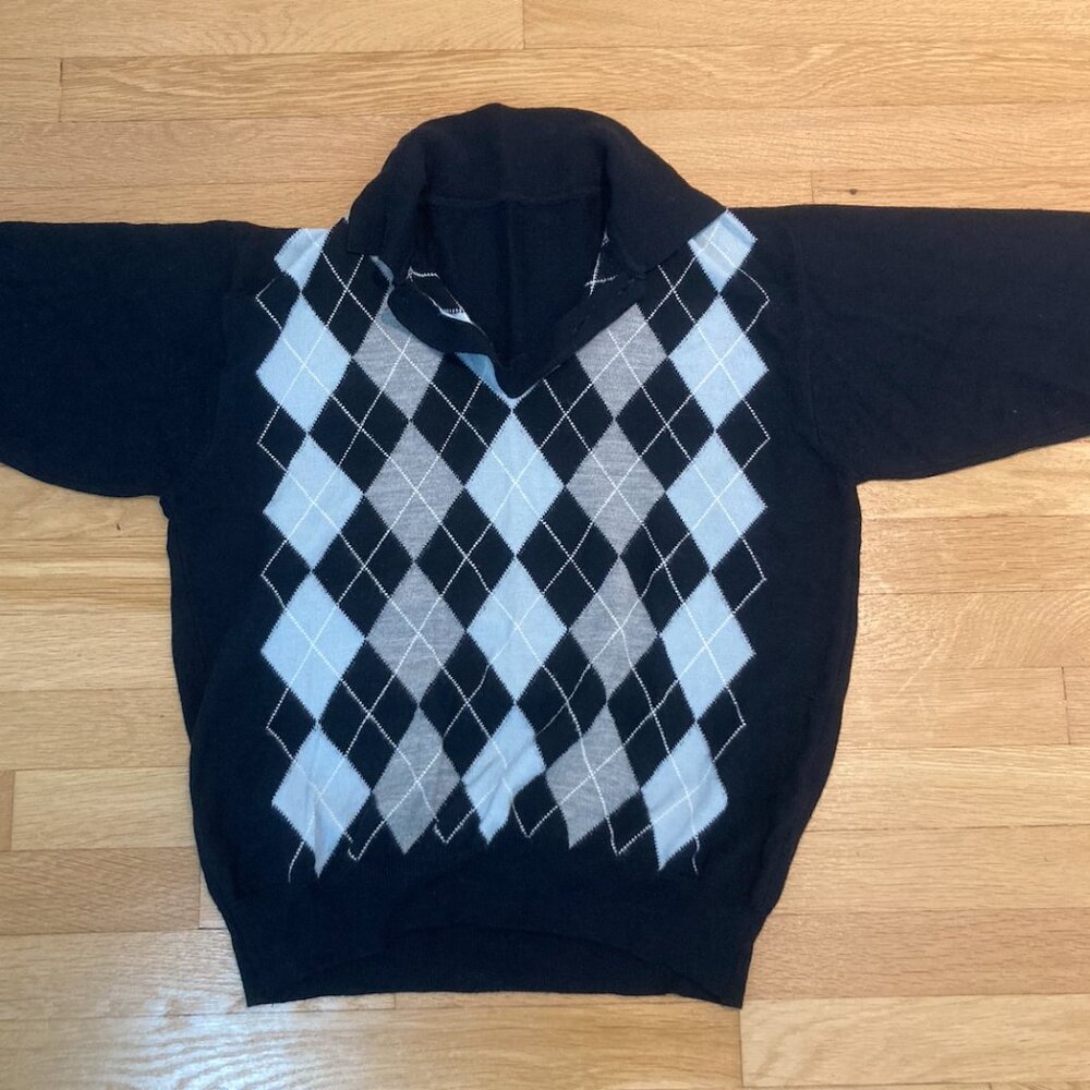 Plaid Navy Blue Sweater